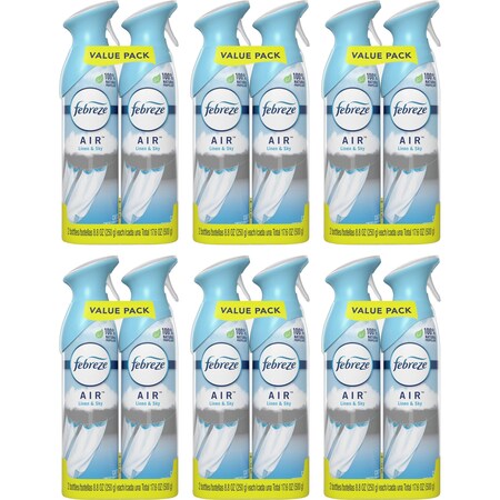 Febreze Air Refresher, Linen and Sky Scent, 8.8 oz Multi, PK 6 PGC97799CT